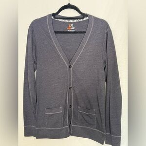 Women’s Gray Three Button Grandpa Cardigan Sweater with Pockets, size M